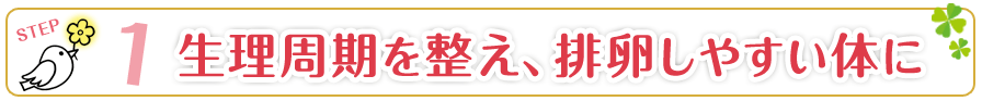 1.生理周期を整え、排卵しやすい体に