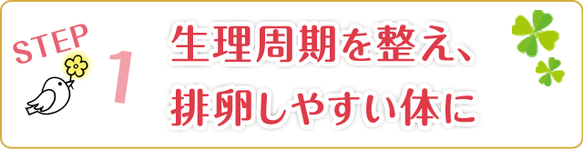 1.生理周期を整え、排卵しやすい体に